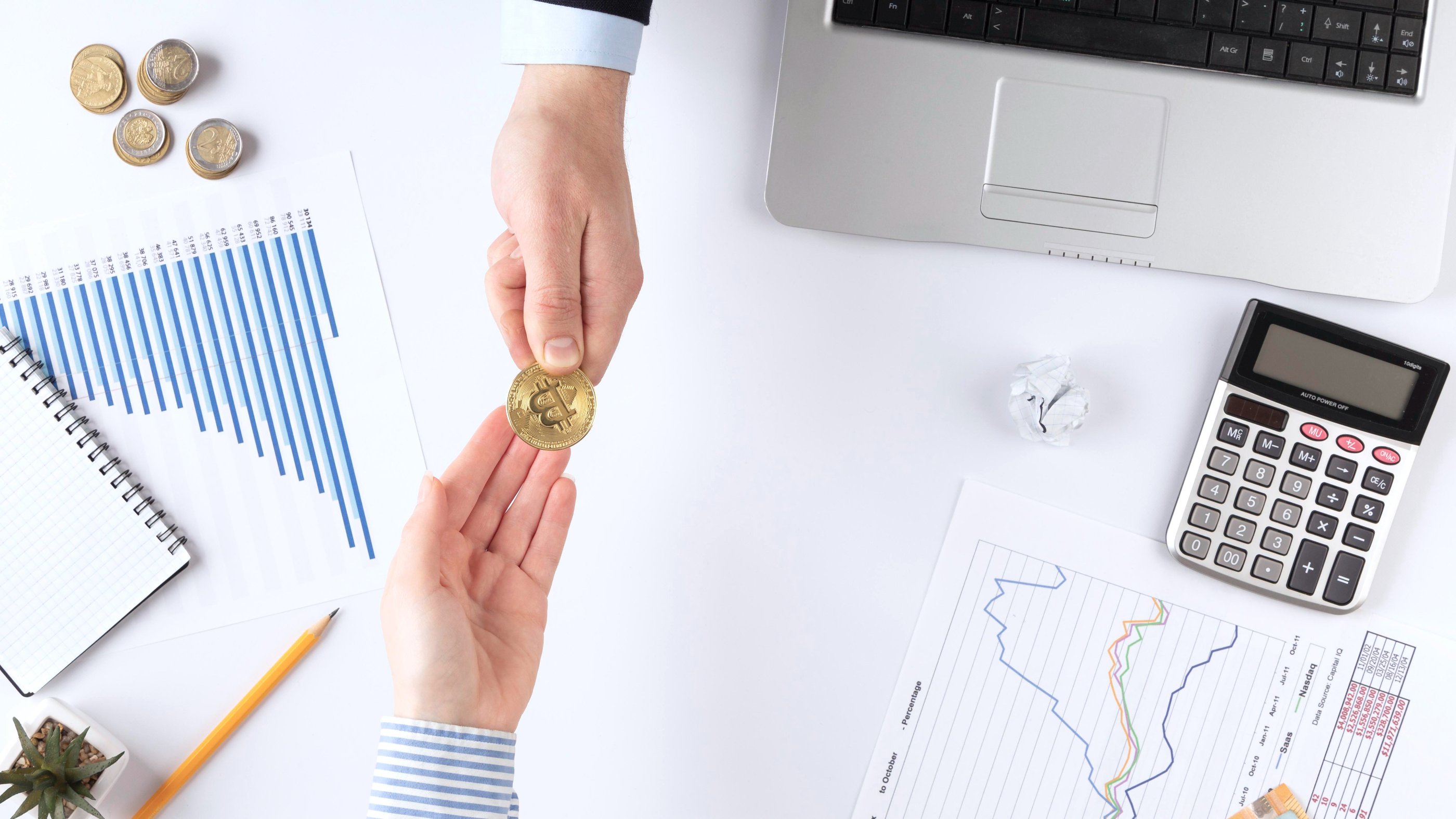 men-exchanging-bitcoin-with-copy-space